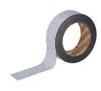 INNSPIRO Ruban masking tape pailleté argenté 15 mm x 6,5, série Glitter, argenté