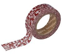 INNSPIRO Ruban Masking Tape Washi arabesques rouge 15 mm x10 m. Série florale