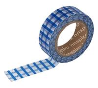 INNSPIRO Ruban masking tape Washi carré bleu 15 mm x 10 x m. Série outre-mer