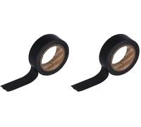 INNSPIRO Ruban masking tape Washi noir 15 mm x 10 m. Série Unies Basic (Lot de 2)