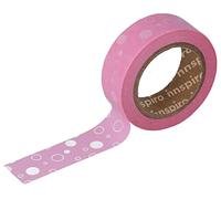 INNSPIRO Ruban masking tape Washi taupes roses 15 mm x 10 m Série Tutti Frutti
