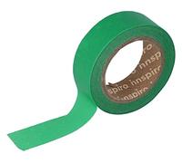 INNSPIRO Ruban masking Tape Washi vert 15 mm x 10 m. Série lisse basique