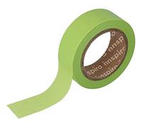 INNSPIRO Ruban masking tape Washi vert pistache 15 mm x 10 m. Série Unies Basic