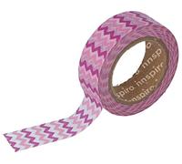 INNSPIRO Ruban masking tape Washi Zig zag roses 15 mm x 10 m Série Tutti Frutti