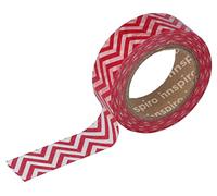 INNSPIRO Ruban masking tape Washi Zig zag rouge 15 mm x 10 m Série Deco