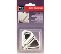 INOFIX - Pince nappe plastique blanc par 4 en blister