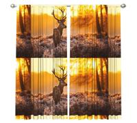 InOmak Cerf Wapiti, Rideaux occultants à 2 Panneaux, 132 x 213 cm, pour Salon et Chambre.