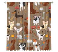 InOmak Motif de Chiens Mignons et drôles, Rideaux occultants à 2 Panneaux, 132 x 213 cm, pour Salon et Chambre.