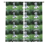 InOmak Terrier de Bedlington, Chiens drôles, Chiens à Fourrure, Animaux de Compagnie, Rideaux occultants à 2 Panneaux, 132 x 213 cm, pour Salon et Chambre.