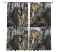 InOmak Wolf Print, Rideaux occultants à 2 Panneaux, 132 x 213 cm, pour Salon et Chambre.