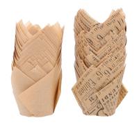 INOOMP 100 Caissettes à Cupcakes en Papier Tulipe pour Pâtisserie, 100pcs, Faciles à Transporter Ranger, pour Stand de Concession et Diner