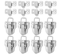 INOOMP 12 Pièces Loquet Métallique Argenté pour Coffret Bois, Fermeture Fiable et Résistante, Style Vintage, pour Boîtes à Outils et Coffres Décoratifs, avec Vis Incluses
