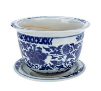 INOOMP 1ensemble Pot De Fleurs Céramique Chinoise avec Soucoupe pour Plantes Intérieur Et Bonsai Style Élégant Et Créatif Dimensions Décoration De Balcon Et Maison