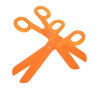 INOOMP 2 Pièces Grandes Ciseaux en Plastique Orange pour Spectacle | Poignées Allongées, Lames Larges, Légers et Solides, Tenue Confortable, pour Scène et Jeux D'imitation
