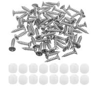 INOOMP 200 Vis Autotaraudeuses en Métal avec Chevilles en Plastique pour Charnières de Meubles, Installation Facile, Design Simple et Élégant, Lot de 200 Pièces pour Portes de Placard