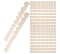 INOOMP 24 Pièces Moulure Murale en Bois Naturel Beige Bord Ondulé et Forme en Éventail, Usage Polyvalent sans Découpe pour Fenêtres et Bords de Table, Style Moderne et Scandinave