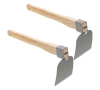 INOOMP 2pièces Binette de Jardin avec Manche Bois Outil Manuel de Désherbage et Sarcloir Ergonomique pour Labourer le Sol et Planter Adapté au Jardinage à Domicile aux Travaux