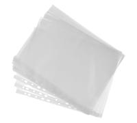 INOOMP 300 Pièces Pochette Étanche Perforée 11 Trous A4 en Polyéthylène Ouverture Supérieure, Transparente pour Bureau et Réunions Professionnelles