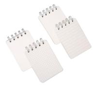 INOOMP 4 Fiches Indexées Blanches A7 Bloc-notes Portable en Papier Spirale 10,6x7,7 Cm 4 Pièces, pour Bureau, École ou Maison
