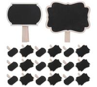 INOOMP 40 mini étiquettes ardoise avec pince | Étiquettes nominatives ardoise pour paniers | en bois pour notes de bureau, rangement de garde-manger, cuisine