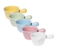 INOOMP 5 Pièces Pichet à Lait en Céramique 100ml avec Bec Unique et Facile à Utiliser, pour Café, Hôtel ou Salon de Thé