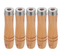 INOOMP 5 Pièces Poignée de Lime en Bois de Rechange, Manche D'outil | Collier Métal, Finition Lisse, Prise Confortable, Usage Métal et Bois, pour Atelier et Loisirs Créatifs