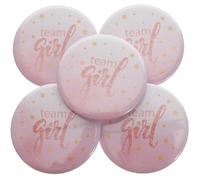 INOOMP 50 Badges Bébé en Tôle Rose pour Décorations D'anniversaire Fille, Épingles Résistantes et Présents pour Fête Shower, Pack de 50 Pièces