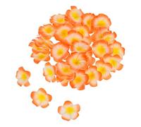 INOOMP 50 Fleurs Artificielles 50 Pièces de Frangipanier Orange en Eva Résistantes Décoloration Style Hawaïen Réaliste pour Décoration de Fête et Projets DIY en Extérieur
