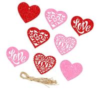 INOOMP 8 Pièces Étiquettes Suspendues en Papier de Cœur Saint-valentin, Légères et Portables, Décor Chic pour Fête ou Mariage
