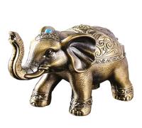INOOMP Alliage Cendrier Éléphant Couvercle Vintage pour Bureau | Texture Fine, Fond Stable, Or Décoratif, Usage Maison ou Bibliothèque, Idée Présent de Fête