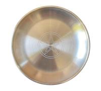 INOOMP Assiette Rituelle Plateau Rond Unique en Acier Inoxydable Doré Pentacle Décorative sans Bavures pour Décorations Maisons et Temples