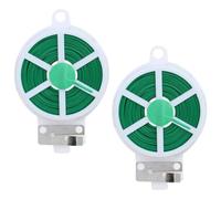 INOOMP Attaches de Fixation pour Plantes en Fer Plastifié Vert, Lot de 2 Rouleaux, Liens Souples Faciles à Utiliser pour Jardin et Support de Plantes Grimpantes