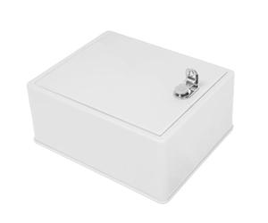 INOOMP Boîte à Lait en Plastique Blanc Extérieure Verrouillable Montage Mural Facile, Distributeur de Lait Suspendu et Rangement Sécurisé pour Usage Extérieur