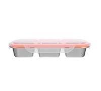 INOOMP Boîte à Lunch Bento en Acier Inoxydable 600ml 3 Compartiments pour Contrôle des Portions, Design Moderne Minimaliste pour Bureau et Voyage