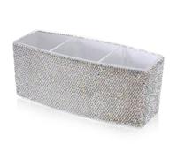 INOOMP Boîte de Rangement à 3 Compartiments en Acrylique Blanc, Organisateur Multifonctionnel Chic et Élégant pour Coiffeuse, pour Chambre D'adolescente