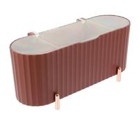 INOOMP Boîte de Rangement en Plastique pour Cotons Démaquillants, Compartiments Multiples, Couleur Brique, Format Compact, Organise Efficacement Salle de Bain et Toilettes Portables,