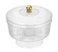 INOOMP Bol à Fruits Transparent avec Couvercle en Plastique, Design sur Pied Haut avec Base Solide, pour Pâtisseries et Collations en Espace Repas