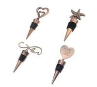 INOOMP Bouchon de Bouteille de Vin Créatif et Élégant D'étoile en Alliage 2pcs Réutilisable et Hermétique Lors la Saint-valentin pour Bar et Maison