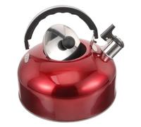 INOOMP Bouilloire Sifflante Inox 2,5l Rouge Brillante, Bec Verseur Large, Compatible Gaz et Induction, Usage Quotidien la Cuisine, Bouilloire Théière Maison