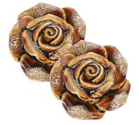 INOOMP Boutons de Tiroir Rétro en Céramique Marron 2pcs, Poignées de Commode Multi-usages en Alliage de Zinc, Faciles à Installer pour Meubles de Maison