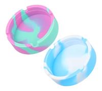 INOOMP Cendrier Rond en Silicone Antidérapant 2pcs pour Usage Intérieur et Extérieur, Accessoire Moderne et Minimaliste pour Maison, Bureau ou Hôtel