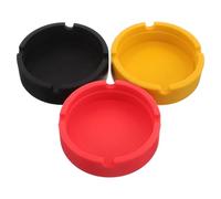 INOOMP Cendrier Rond en Silicone Incassable Petit et Pratique 3 Pièces Base Stable et Facile à Nettoyer Récipient à Cendres pour Bureau et Maison