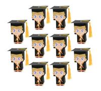 INOOMP Coffret Cadeau de Diplôme Garçon 10pcs Boîtes de Bonbons en Papier Forme Chapeau Doctoral, Facile à Utiliser Transporter pour Emballage de Biscuits et Friandises