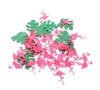INOOMP Confettis Décoratifs Décoration de Table Légère en Tissu Non Tissé Motif Flamant Rose et Feuille de Monstera 1 Paquet pour Fêtes Hawaïennes et Bijoux