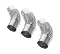 INOOMP Coude de Tuyau de Cheminée 2,36 Pouces en Acier Inoxydable 45 Degrés Lot de 3 Pièces, Résistant aux Intempéries, Compatible Poêle de Tente et Ventilation Extérieure