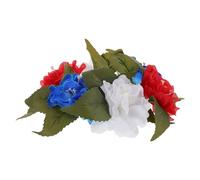 INOOMP Couronne Porte-Bougies Décorative en Plastique et Tissu, Anneau de Bougie Fleur Artificielle Non Déformable pour Centre de Table Polyvalent en Salon ou Bureau