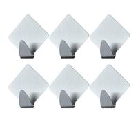 INOOMP Crochets de Porte Arrière en Acier Inoxydable 12pcs, Design Moderne et Pratique, Forme Diamant, Faciles à Retirer Cuisine et Dressing