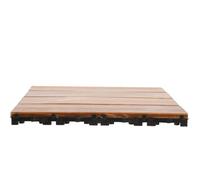 INOOMP Dalles de Terrasse en Bois Anti-corrosion pour Balcon et Jardin, Système Emboîtable Facile à Installer, Bois Pré-huilé Couleur Café, Revêtement de Sol Extérieur Solide