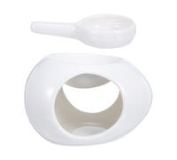 INOOMP Diffuseur D'aromathérapie à Bougie Chauffe-Plat, pour Spa à Domicile en Céramique Blanc Chauffage Doux Design Élégant et Décoratif et Contemplation