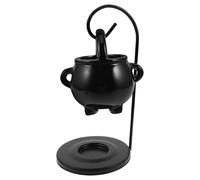 INOOMP Diffuseur D'huiles Essentielles Chaudron Suspendu Noir en Céramique et Fer, Brûleur à Cire Fondue pour Décoration Halloween, Ambiance Mystérieuse et Originale